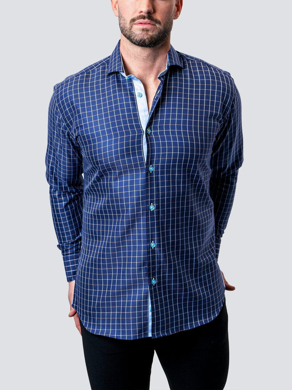 Maceoo Shirt | Einstein Royal Check Blue