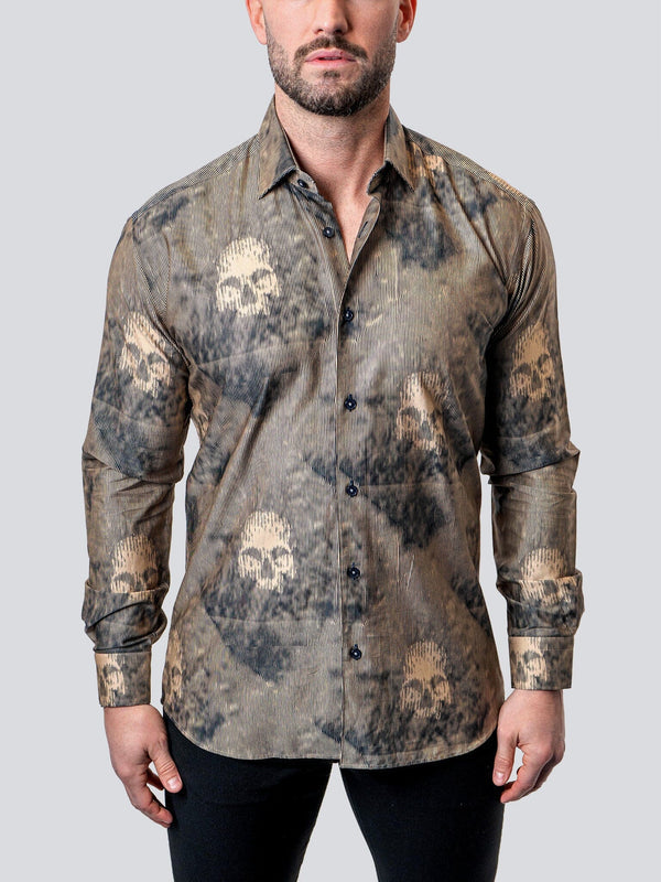 Maceoo Shirt | Fibonacci Skull Sand Brown