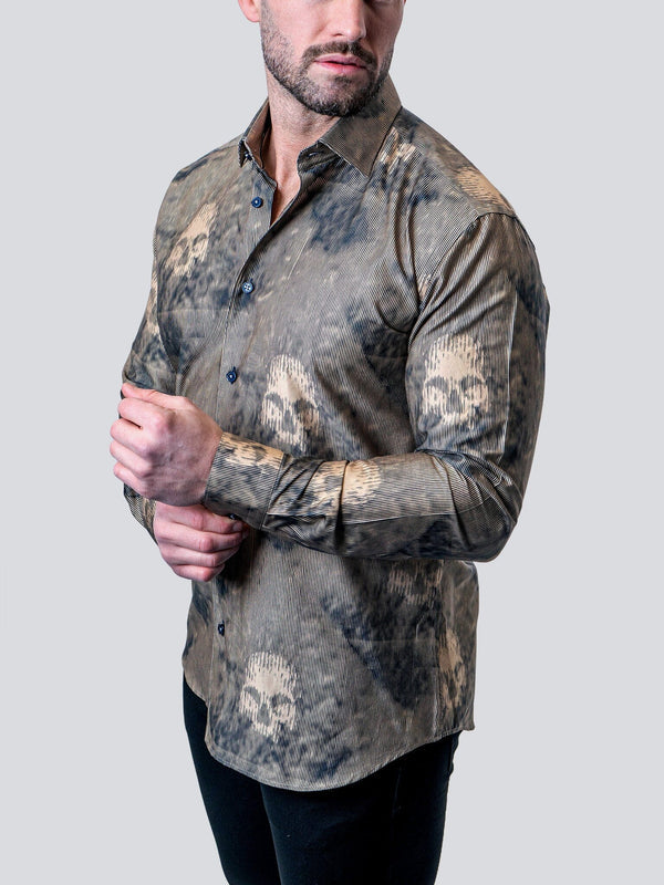 Maceoo Shirt | Fibonacci Skull Sand Brown