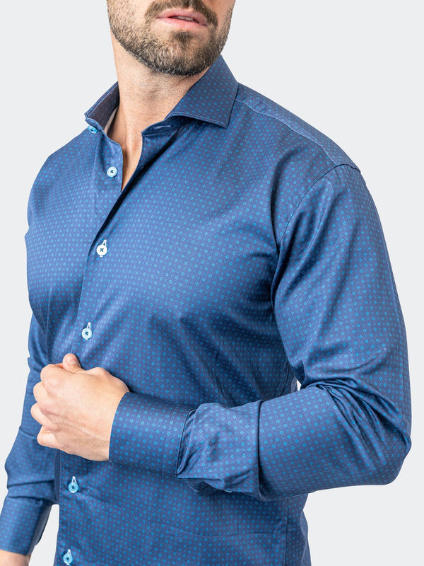 Maceoo Stretch Shirt | Einstein StretchStamped01 Blue