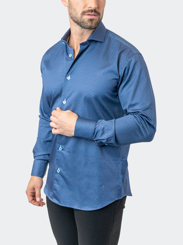 Maceoo Stretch Shirt | Einstein StretchStamped01 Blue