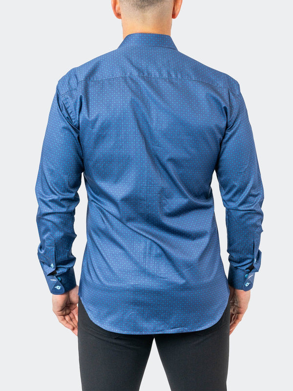 Maceoo Stretch Shirt | Einstein StretchStamped01 Blue