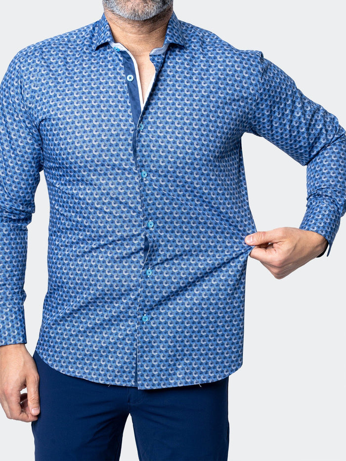 Maceoo Stretch Shirt | Einstein StretchHexafan Blue