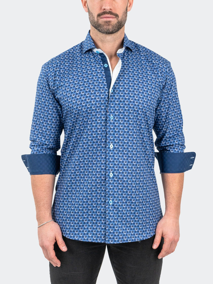 Maceoo Stretch Shirt | Einstein StretchHexafan Blue