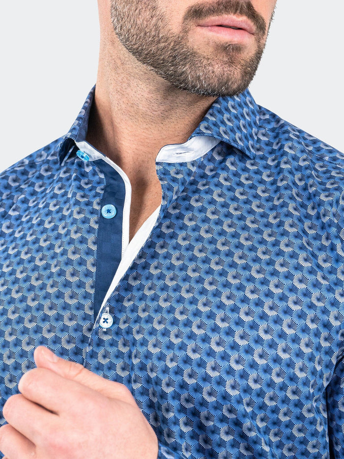 Maceoo Stretch Shirt | Einstein StretchHexafan Blue