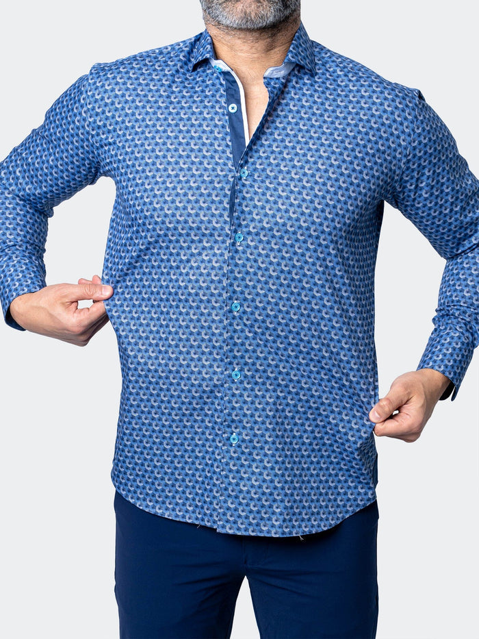 Maceoo Stretch Shirt | Einstein StretchHexafan Blue