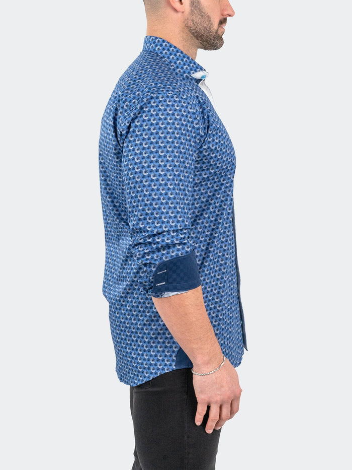 Maceoo Stretch Shirt | Einstein StretchHexafan Blue