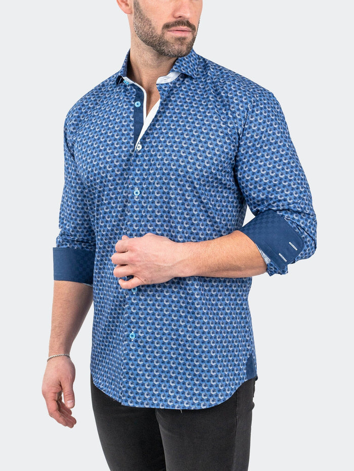 Maceoo Stretch Shirt | Einstein StretchHexafan Blue