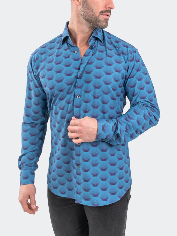 Maceoo Stretch Shirt | Einstein StretchHorizon Blue