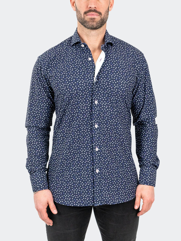 Maceoo Shirt | Einstein StretchMicroPaisley Navy