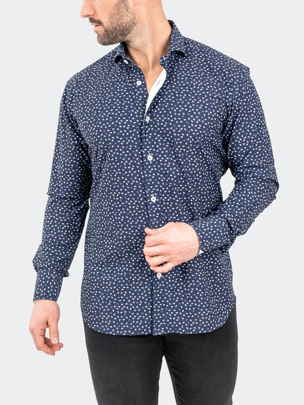 Maceoo Shirt | Einstein StretchMicroPaisley Navy