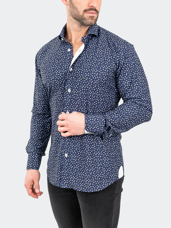 Maceoo Shirt | Einstein StretchMicroPaisley Navy