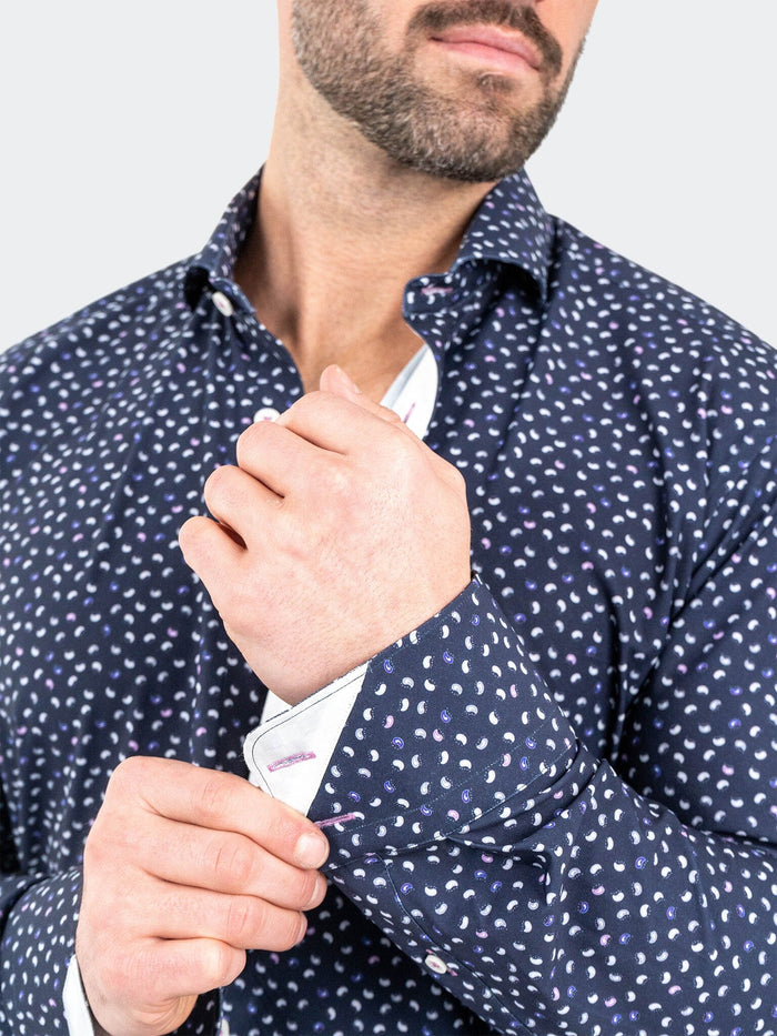 Maceoo Stretch Shirt | Einstein StretchMicroPaisley Navy