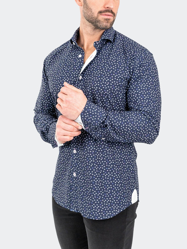 Maceoo Shirt | Einstein StretchMicroPaisley Navy