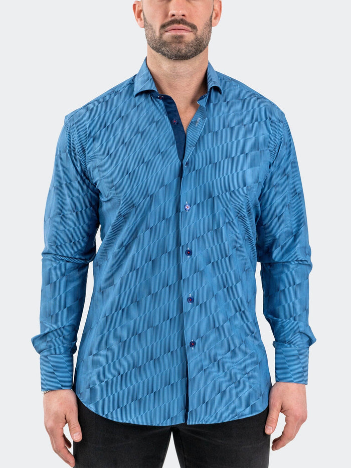 Maceoo Stretch Shirt | Einstein StretchOptical Blue