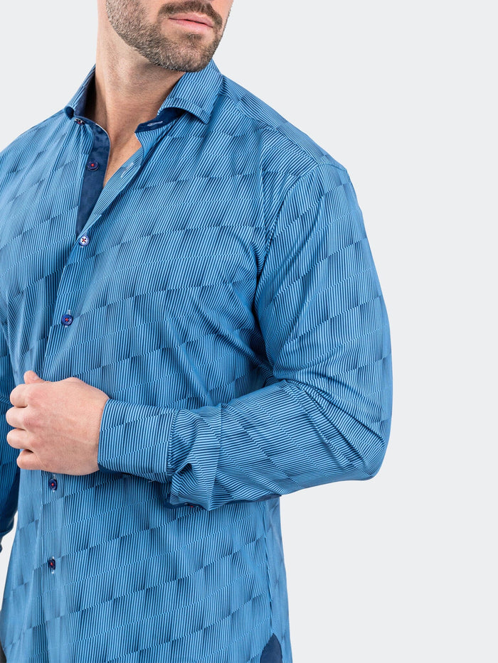 Maceoo Stretch Shirt | Einstein StretchOptical Blue