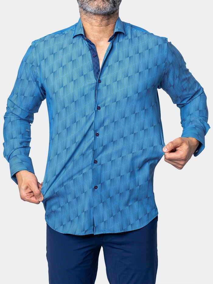 Maceoo Stretch Shirt | Einstein StretchOptical Blue