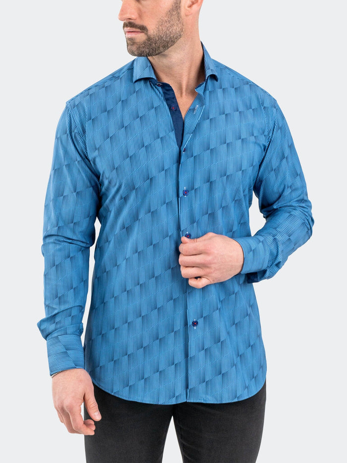 Maceoo Stretch Shirt | Einstein StretchOptical Blue