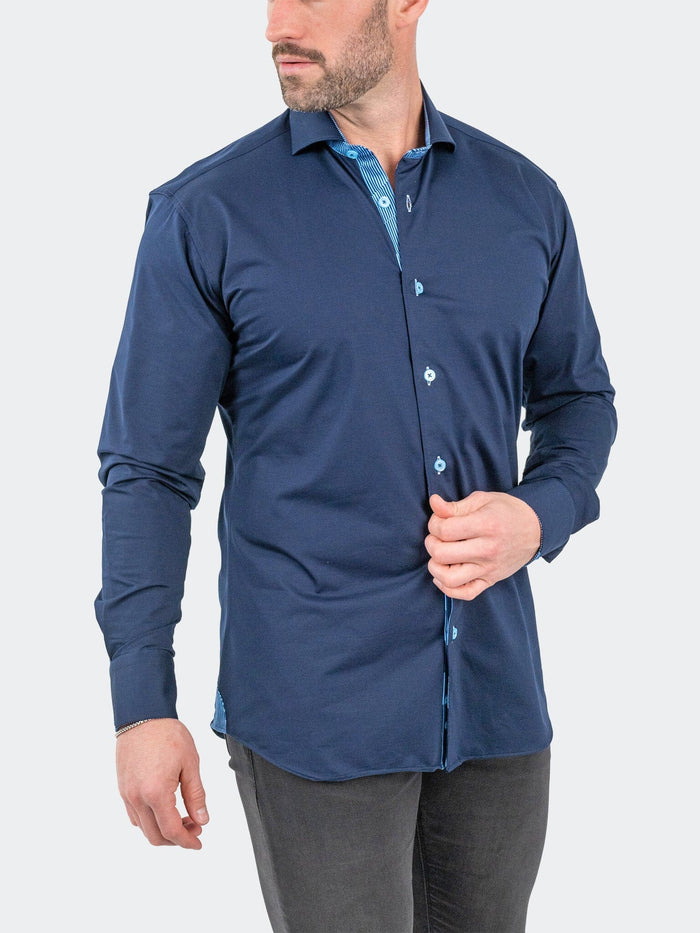 Maceoo Stretch Shirt | Einstein StretchSolidOptical Navy