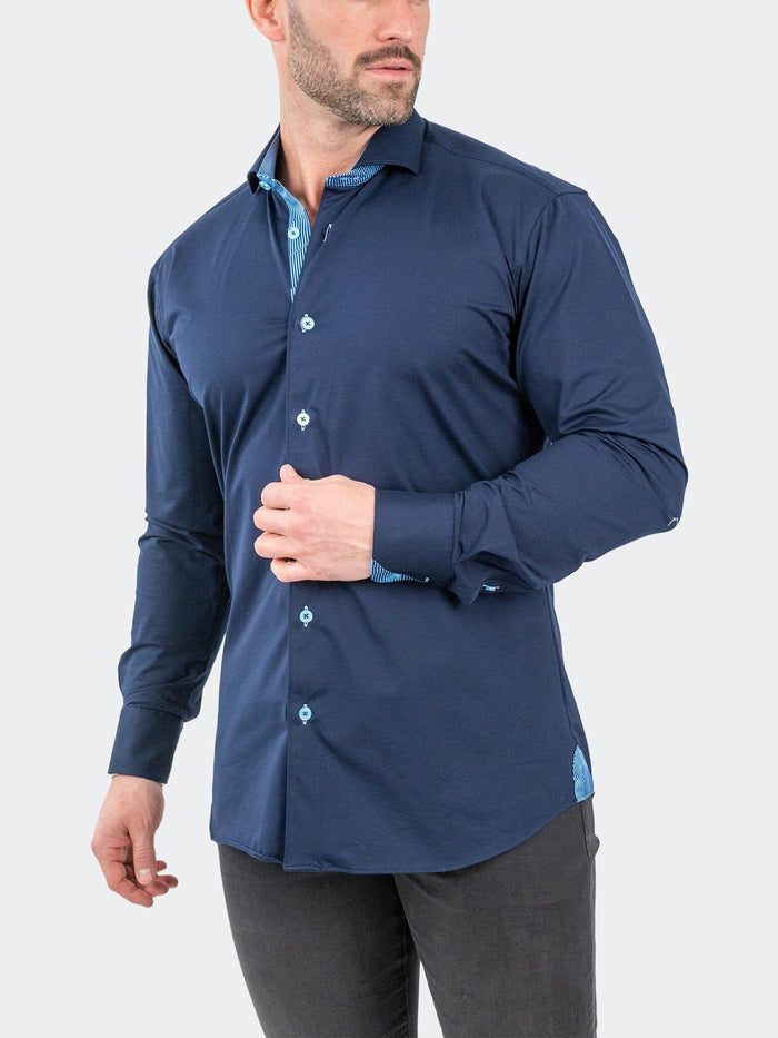 Maceoo Stretch Shirt | Einstein StretchSolidOptical Navy