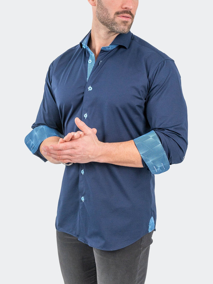 Maceoo Stretch Shirt | Einstein StretchSolidOptical Navy