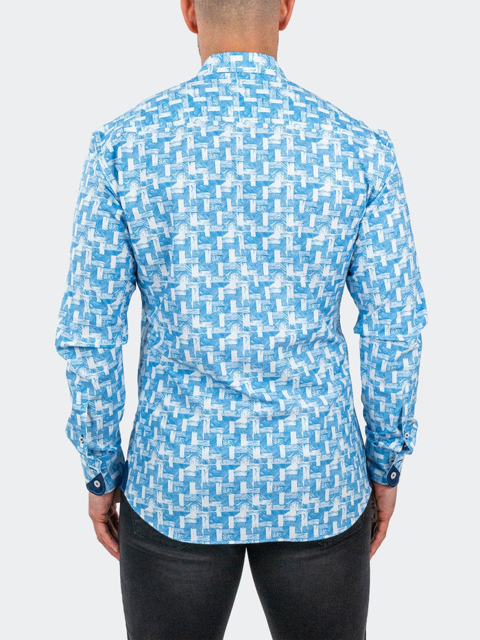 Maceoo Stretch Shirt | Einstein StretchWoodWaves Blue