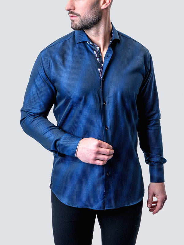 Maceoo Stretch Shirt | Einstein Strip Blue