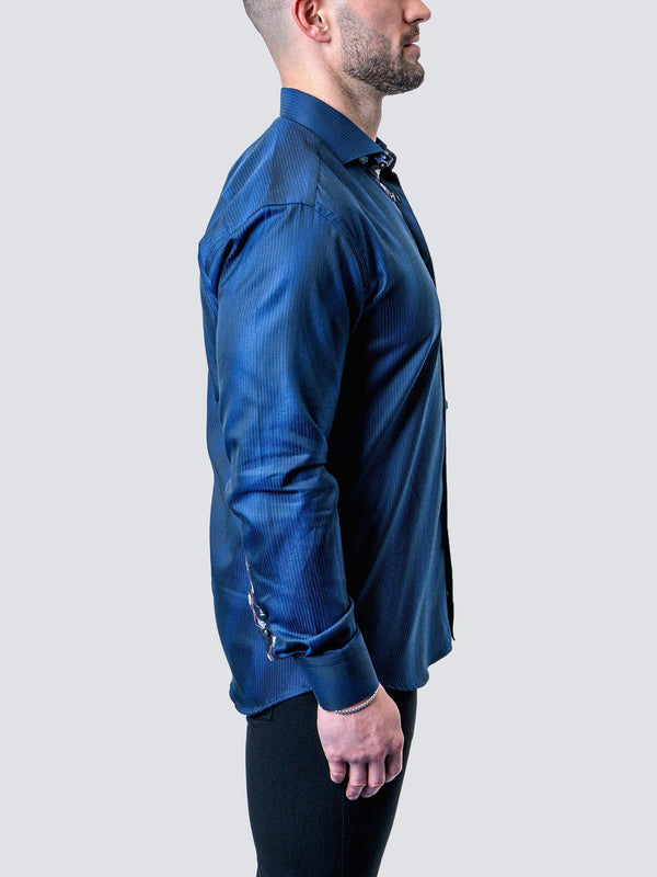 Maceoo Stretch Shirt | Einstein Strip Blue