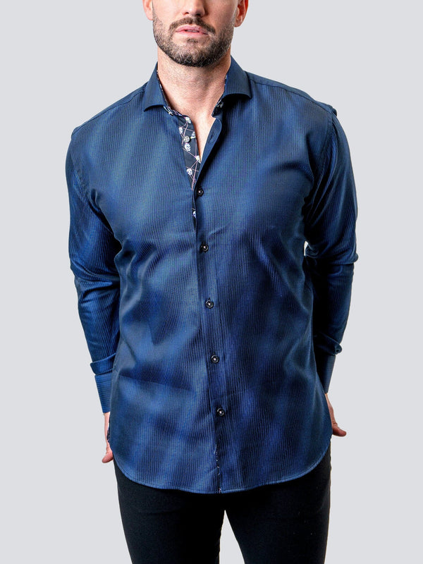 Maceoo Stretch Shirt | Einstein Strip Blue