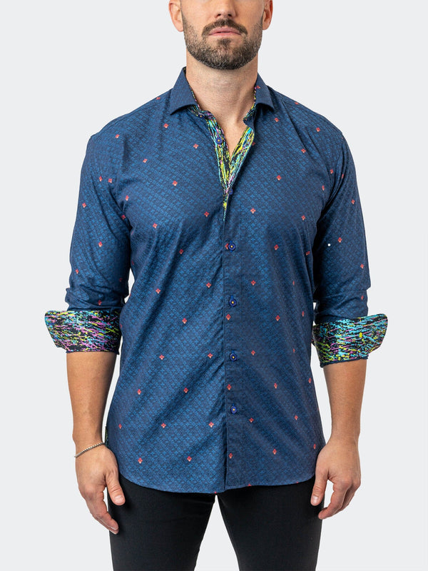 Maceoo Stretch Shirt | Einstein Symbols 12 Blue