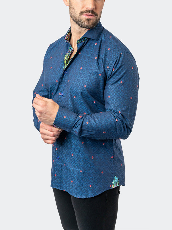 Maceoo Stretch Shirt | Einstein Symbols 12 Blue