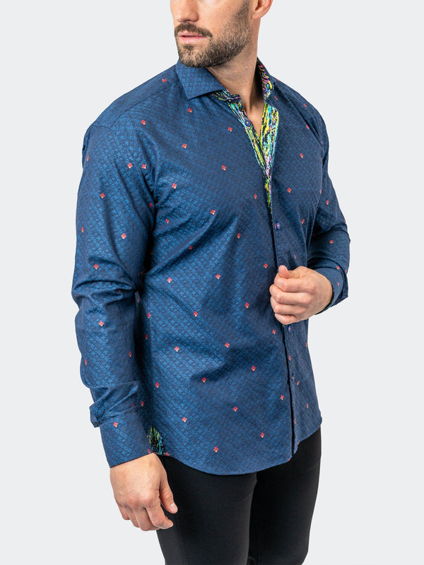 Maceoo Stretch Shirt | Einstein Symbols 12 Blue