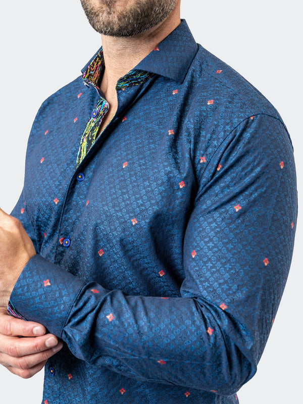 Maceoo Stretch Shirt | Einstein Symbols 12 Blue