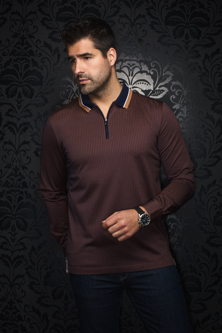 Au Noir Stretch Long-Sleeve Polos | Federico Tobacco