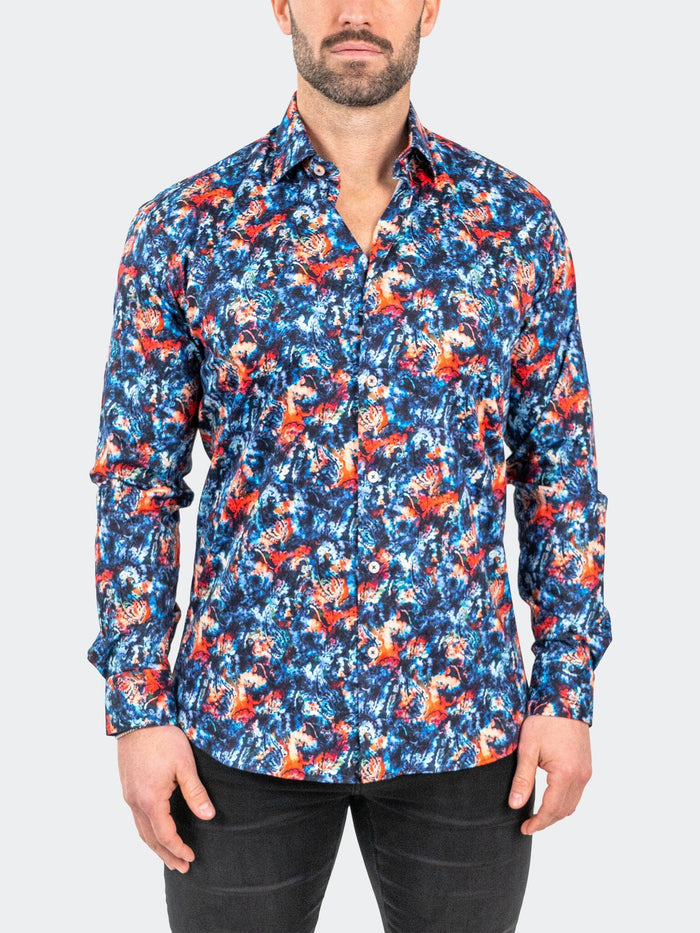 Maceoo Stretch Shirt |Fibonacci Absolem Blue