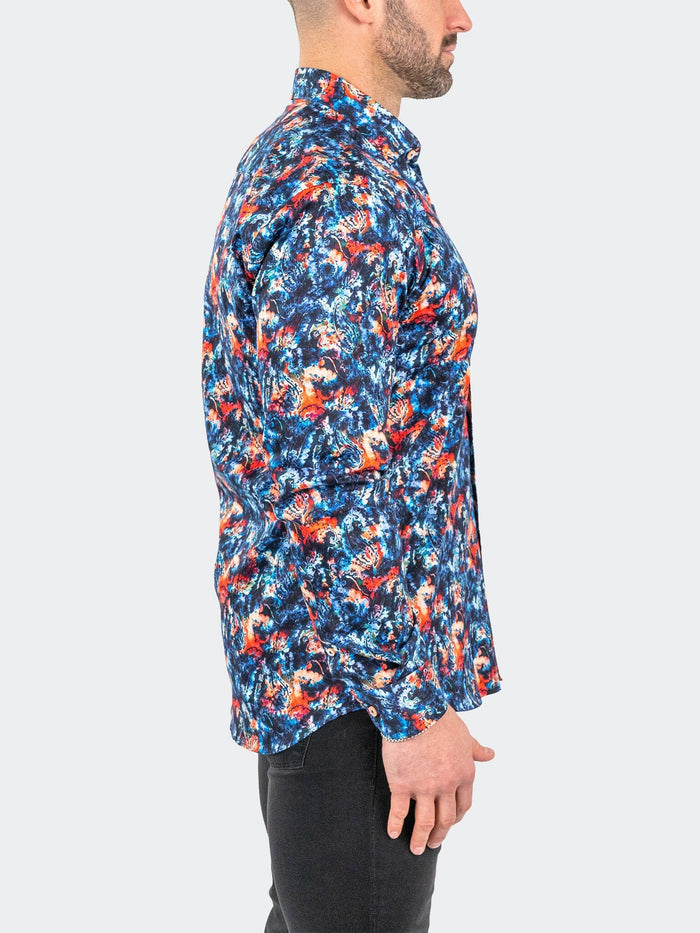 Maceoo Stretch Shirt |Fibonacci Absolem Blue