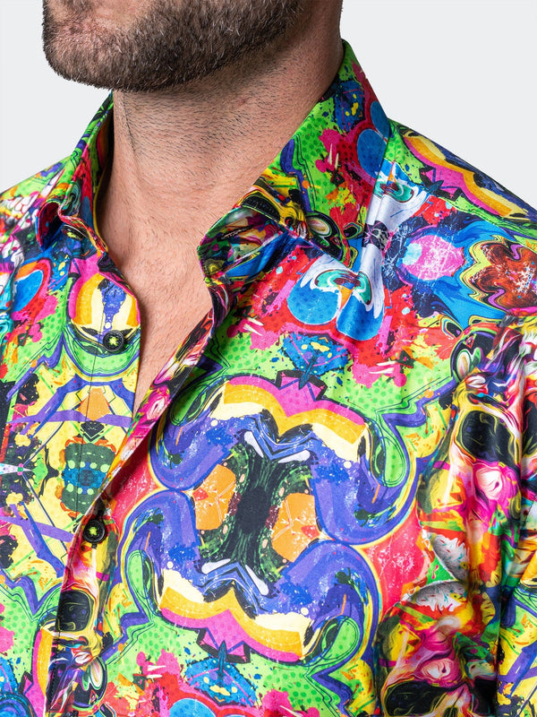 Maceoo Stretch Shirt | Fibonacci AcidSkull Multi