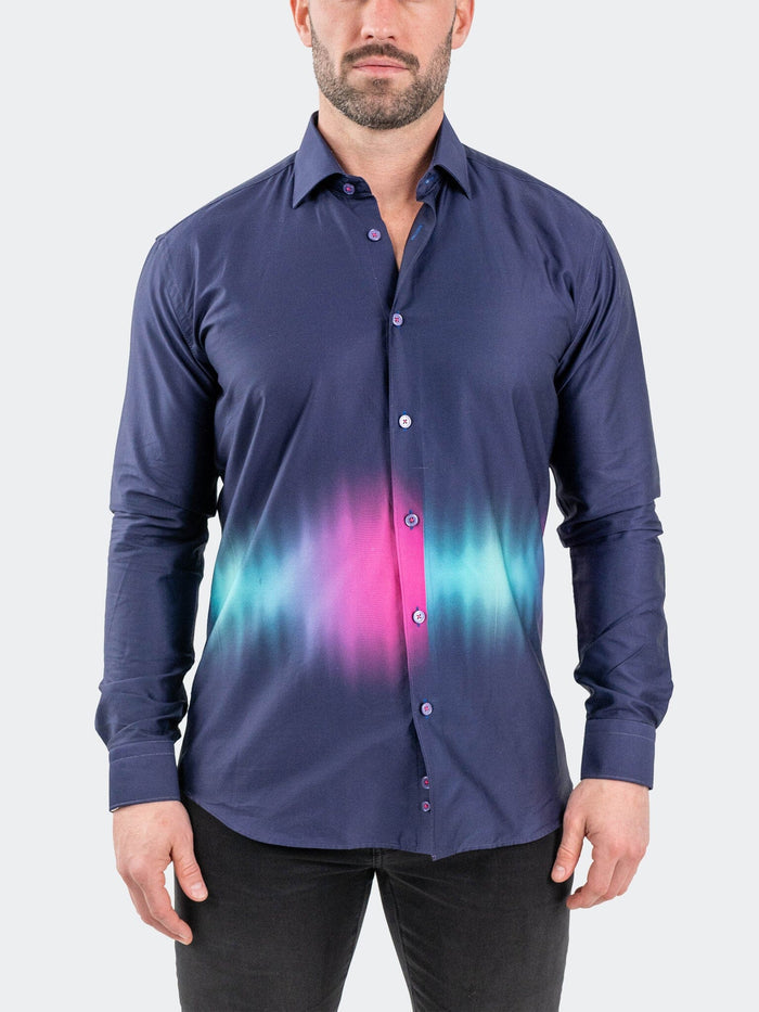 Maceoo Stretch Shirt | Fibonacci Aurora Puple