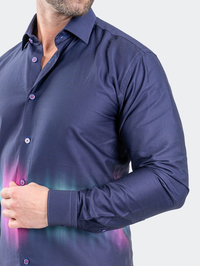 Maceoo Stretch Shirt | Fibonacci Aurora Puple