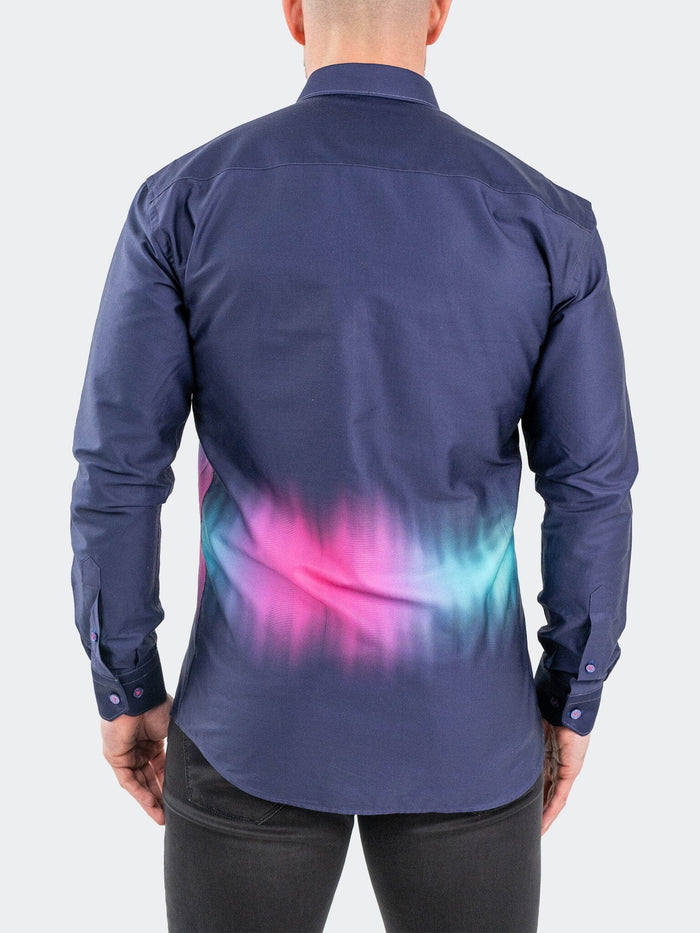 Maceoo Stretch Shirt | Fibonacci Aurora Puple