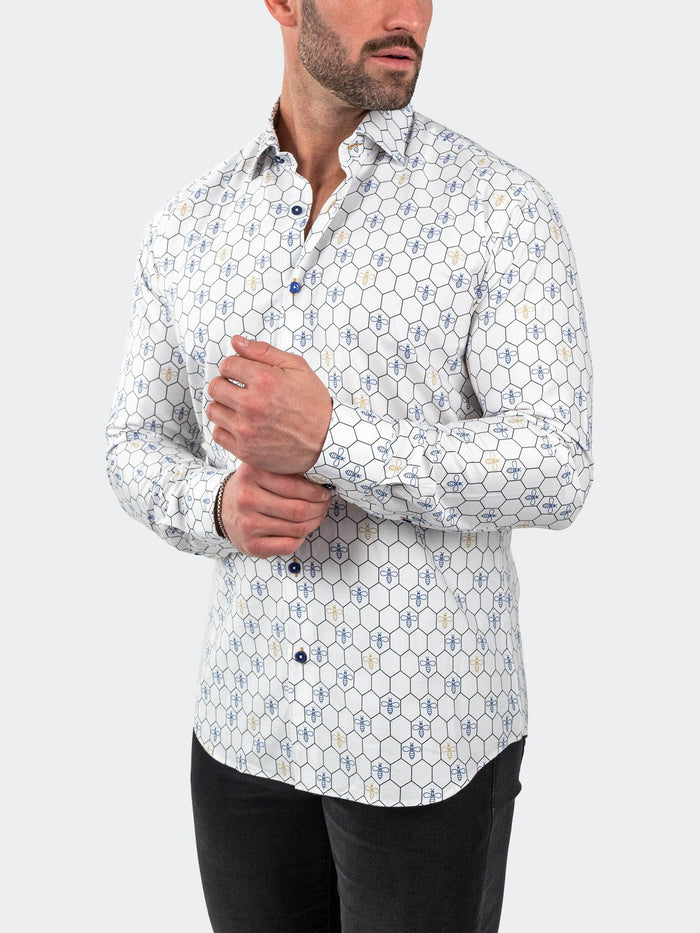 Maceoo Stretch Shirt | Fibonacci Bumblegon White