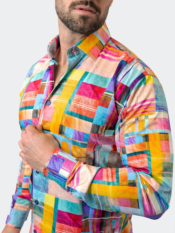 Maceoo Stretch Shirt | Fibonacci Cube 41 Multi