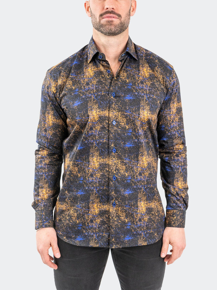 Maceoo Stretch Shirt | Fibonacci GalaxySplash Black