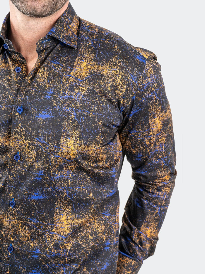 Maceoo Stretch Shirt | Fibonacci GalaxySplash Black