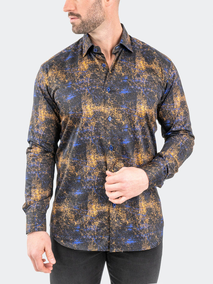 Maceoo Stretch Shirt | Fibonacci GalaxySplash Black