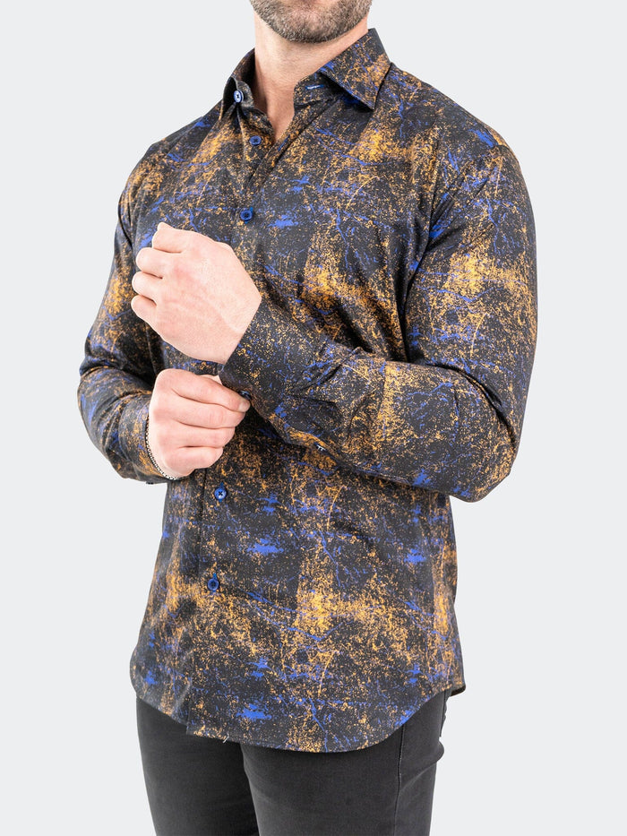 Maceoo Stretch Shirt | Fibonacci GalaxySplash Black