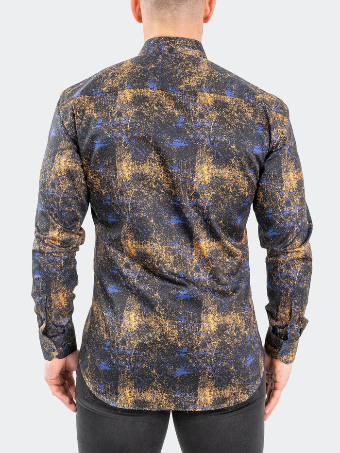 Maceoo Stretch Shirt | Fibonacci GalaxySplash Black