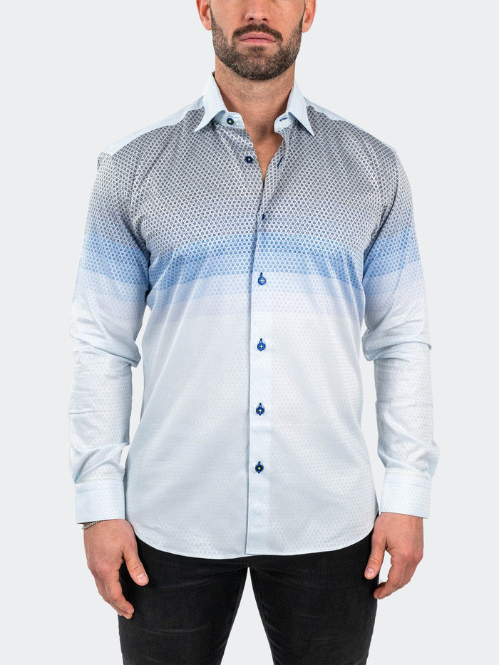 Maceoo Stretch Shirt | Fibonacci Jacqdegrade Blue