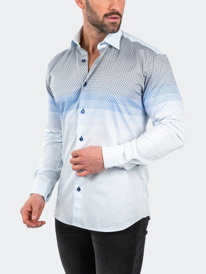 Maceoo Stretch Shirt | Fibonacci Jacqdegrade Blue