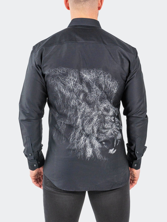 Maceoo Stretch Shirt | Fibonacci LionChalk Black